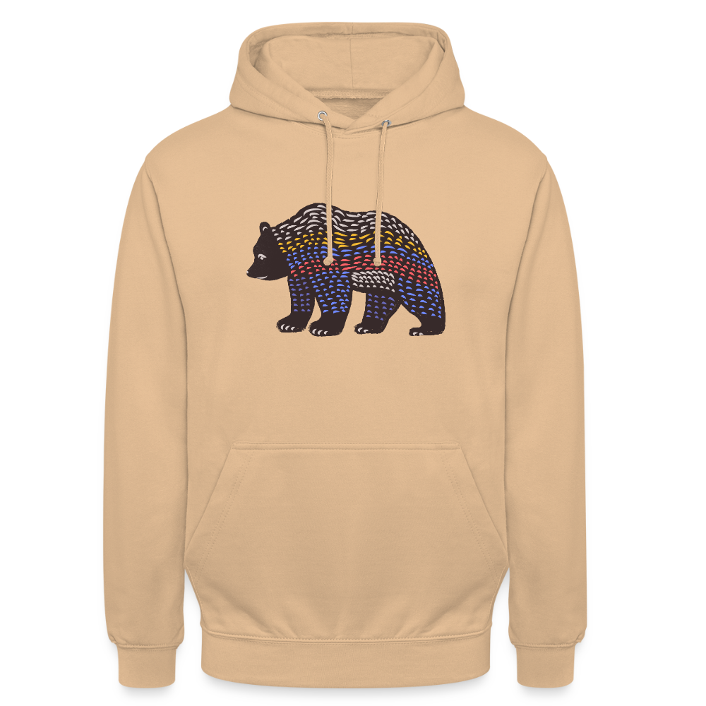 Unisex Hoodie "Bunter Grizzly" - Pfirsich