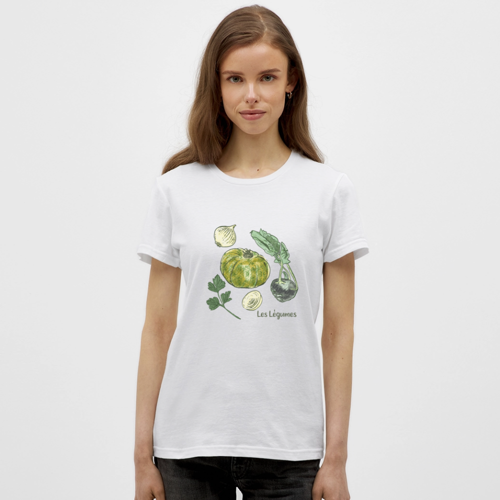 Frauen T-Shirt- “Gemüse Collection Print” - Weiß