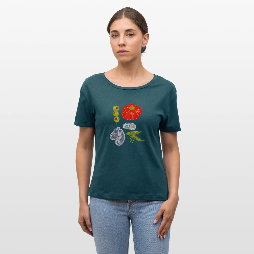 Stanley/Stella Relaxed Rundhals Frauen Bio-T-Shirt - “Bon Appétit” - Dunkles Petrol
