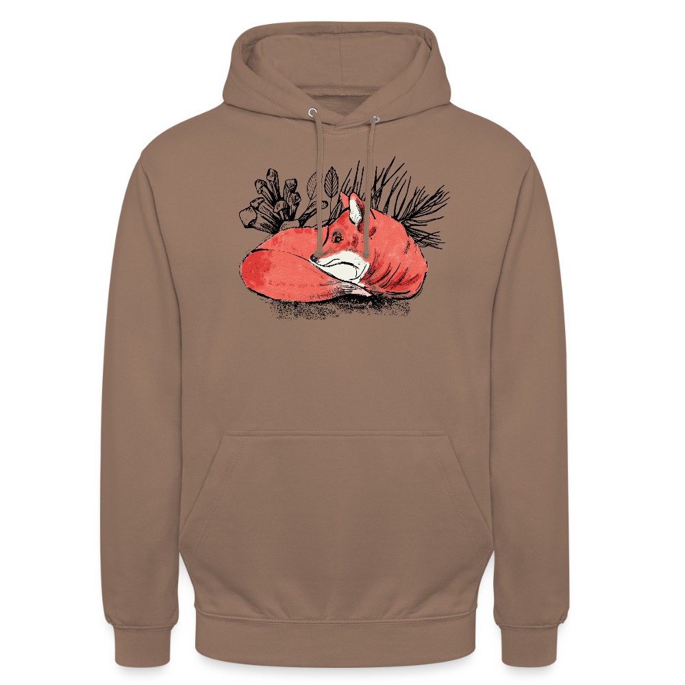 Unisex Hoodie "Ruhender Fuchs" - Mokka