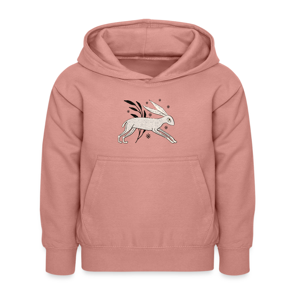 Kinder Hoodie "Winterhase" - Altrosa