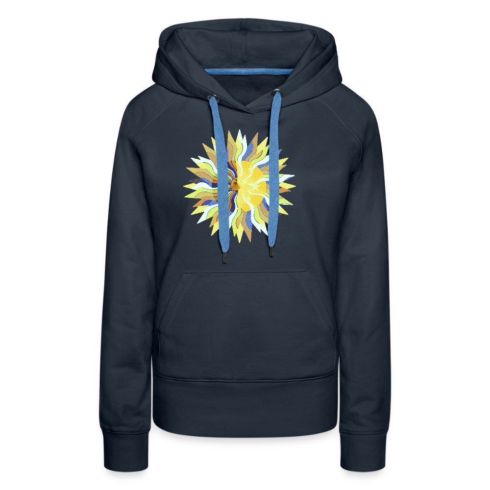 Frauen Premium Hoodie - "Sonne und Mond" - Navy