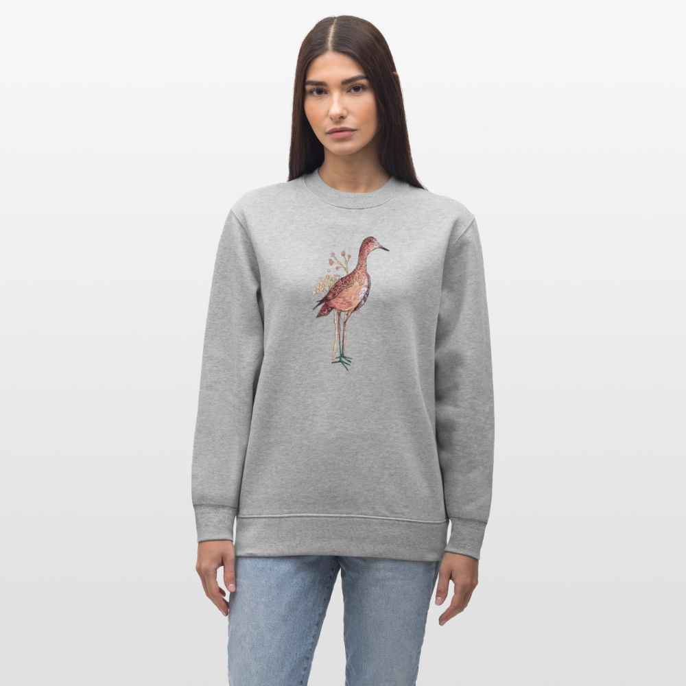 Männer Bio-Sweatshirt - "Gans Grazil" - Grau meliert