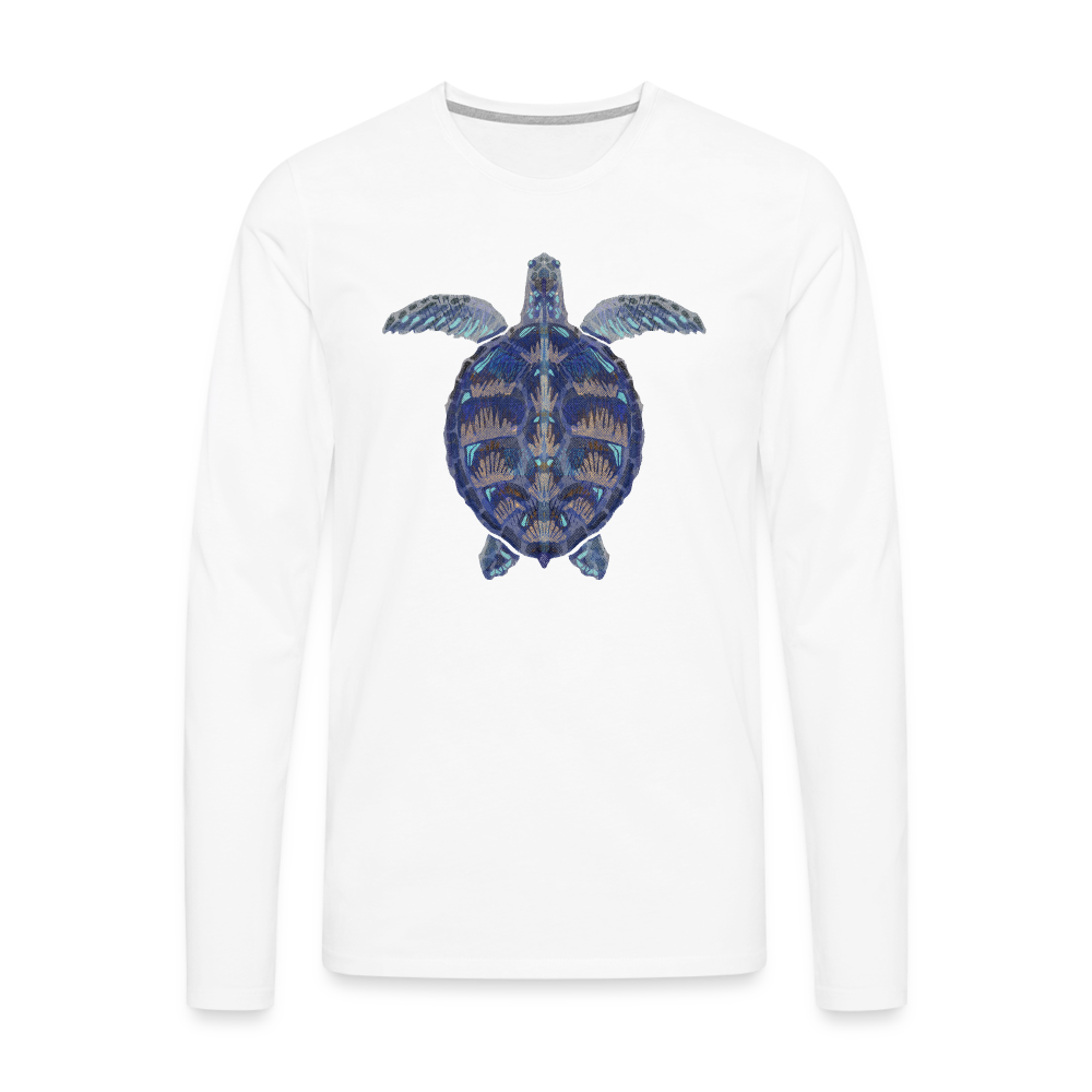 Männer Premium Langarmshirt - "Meeresschildkröte" - weiß