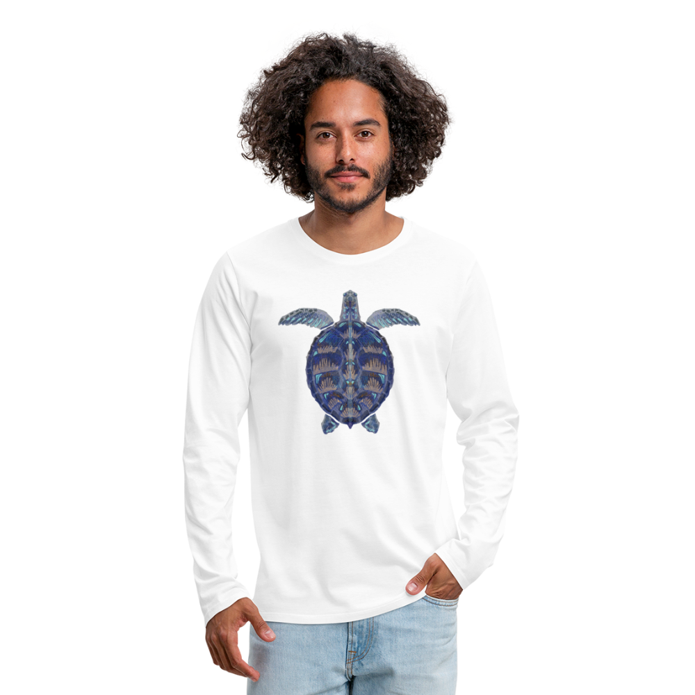 Männer Premium Langarmshirt - "Meeresschildkröte" - weiß