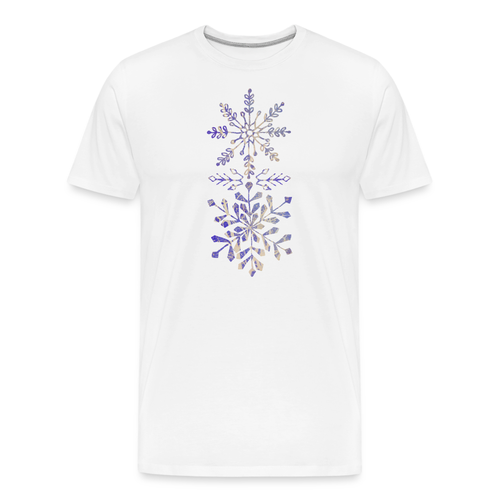 Männer Premium Bio T-Shirt - “Eiskristalle” - weiß