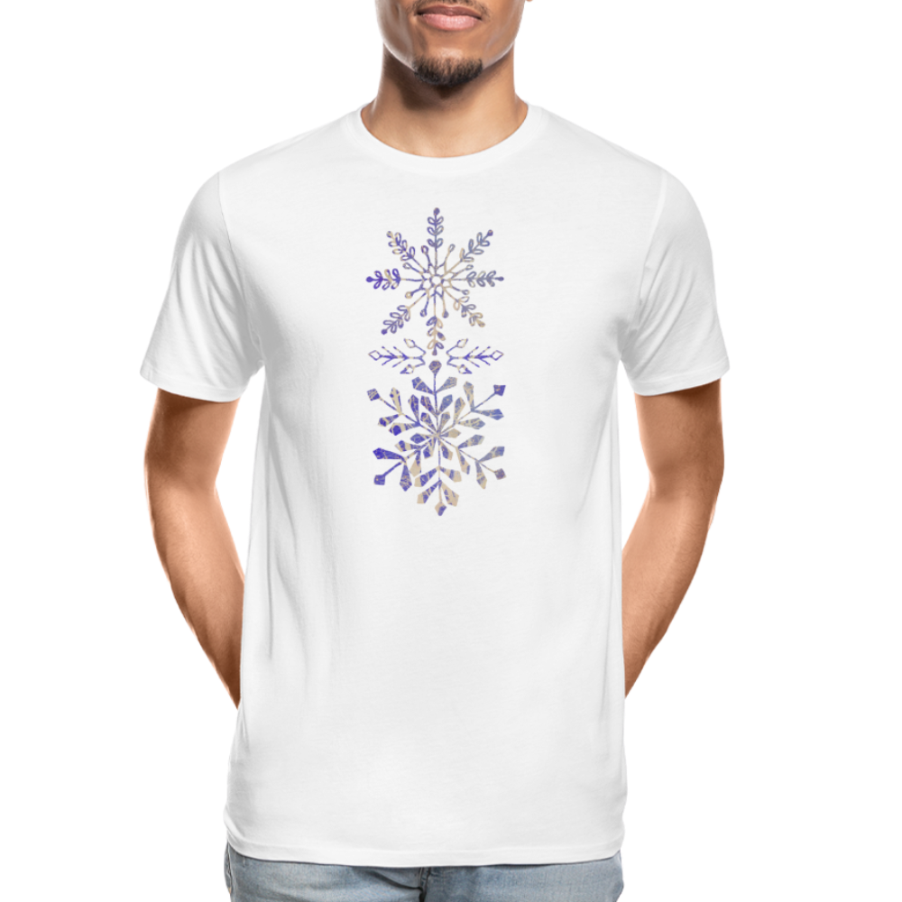 Männer Premium Bio T-Shirt - “Eiskristalle” - weiß