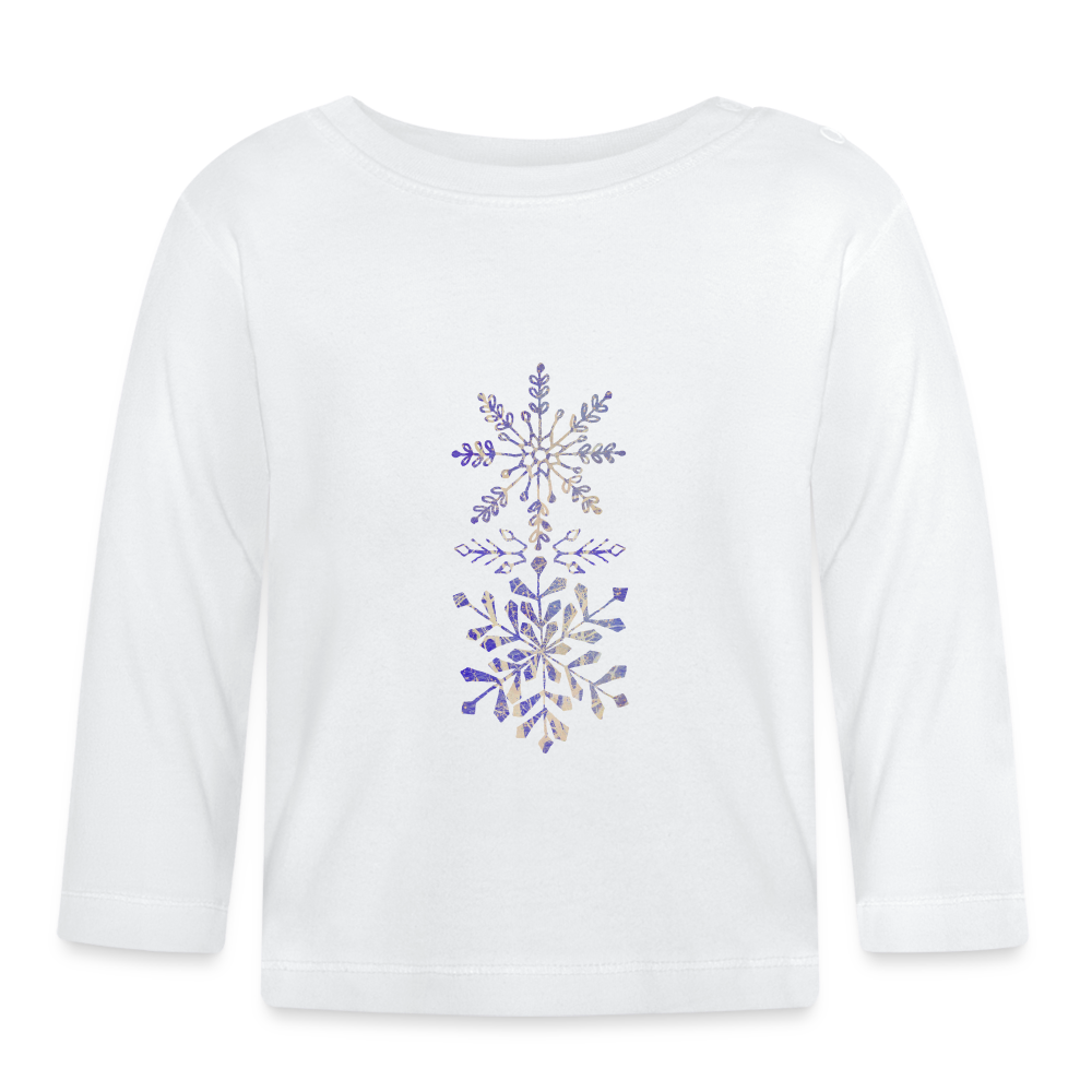 Baby Langarmshirt - “Eiskristalle” - weiß