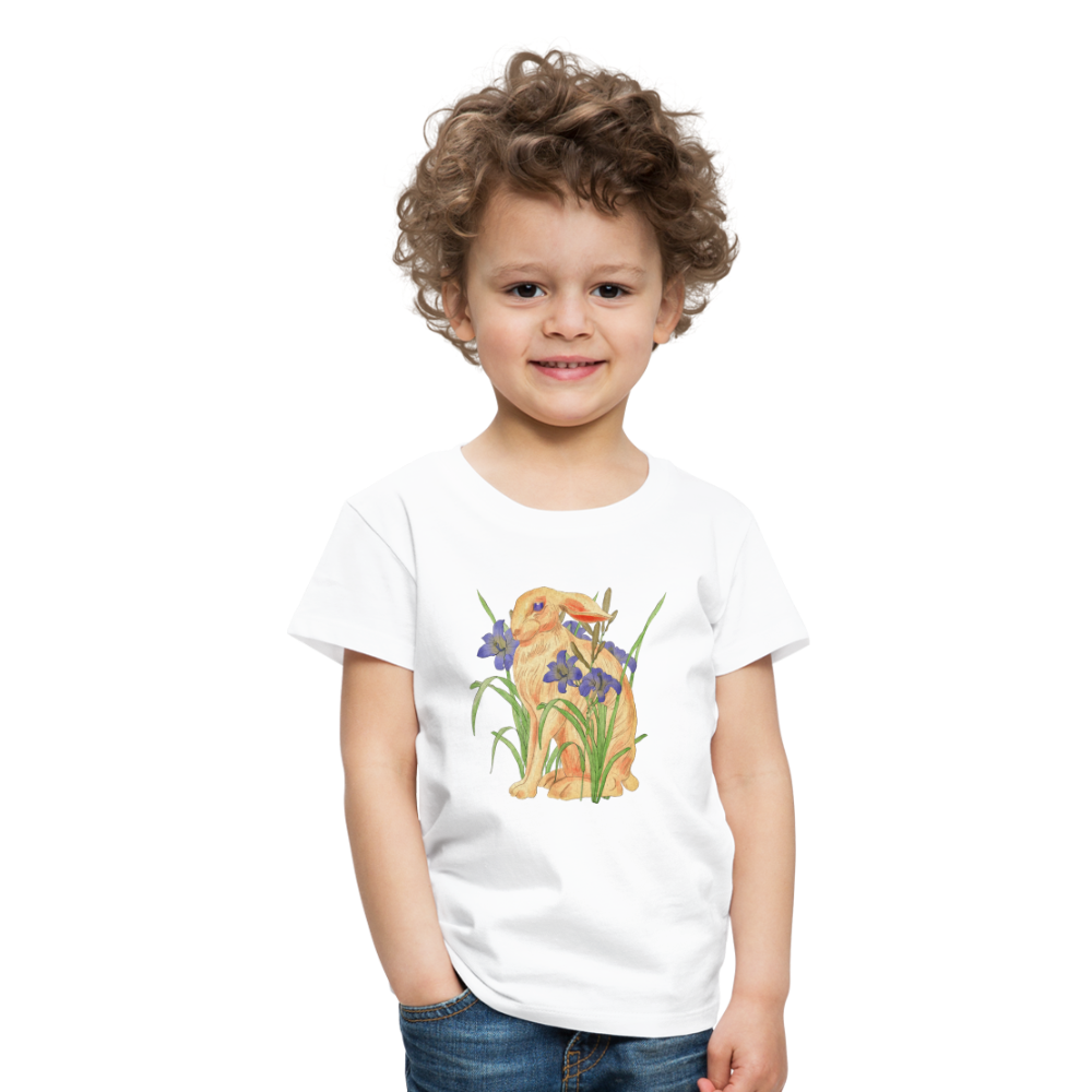 Kinder Premium T-Shirt - "Feldhase" - weiß
