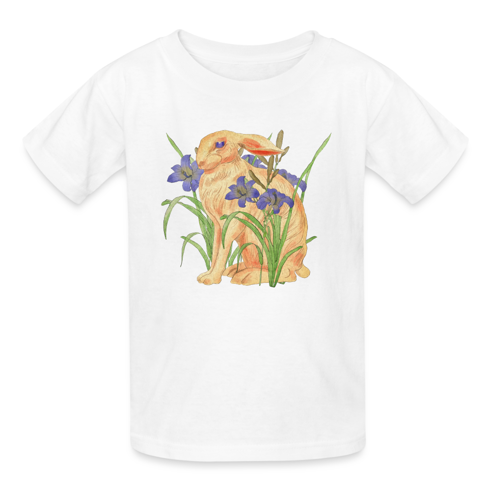 Kinder T-Shirt von Russell - "Feldhase" - weiß
