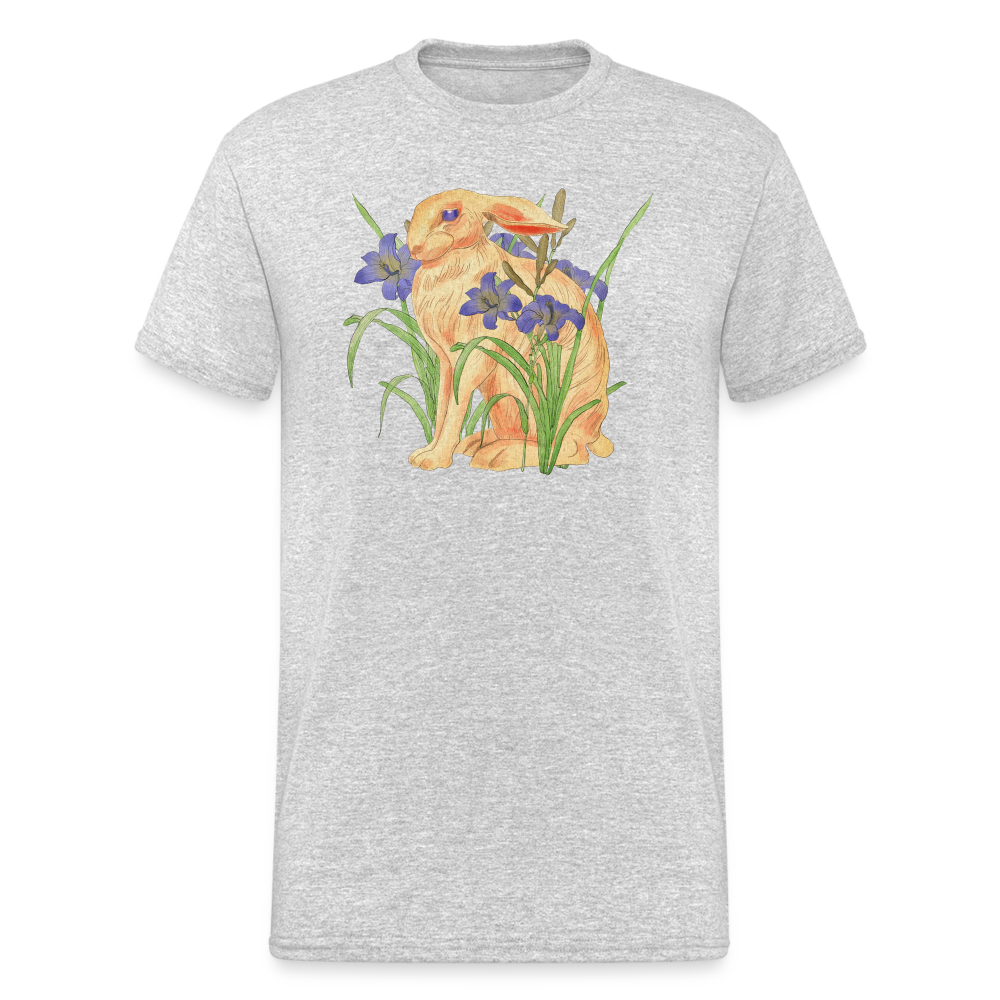 Männer Gildan Heavy T-Shirt - "Feldhase" - Grau meliert