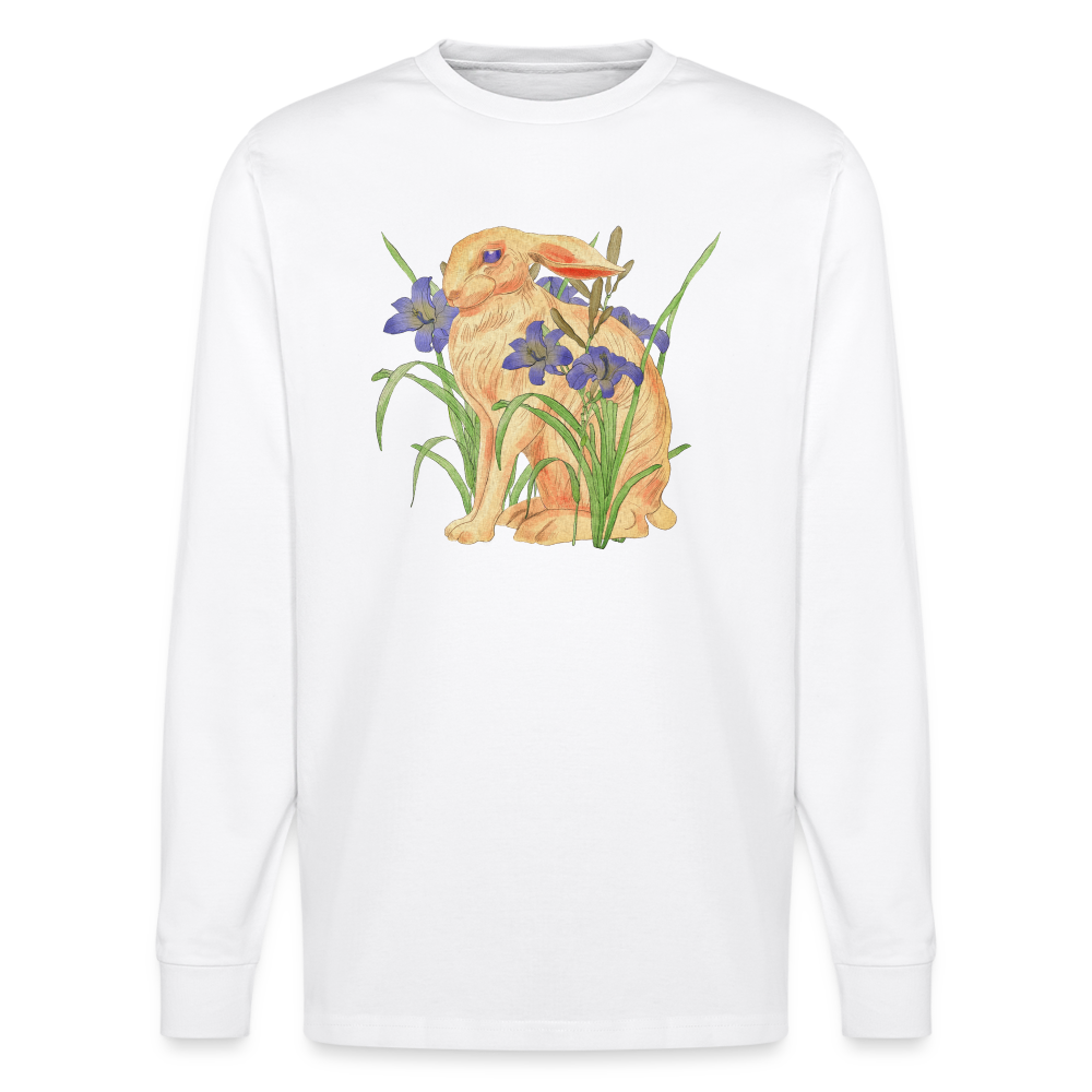 Stanley/Stella Unisex Bio-Langarmshirt - "Feldhase" - weiß