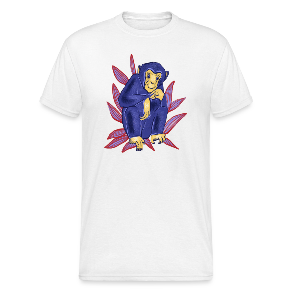 Männer Gildan Heavy T-Shirt - “Blauer Affe” - weiß
