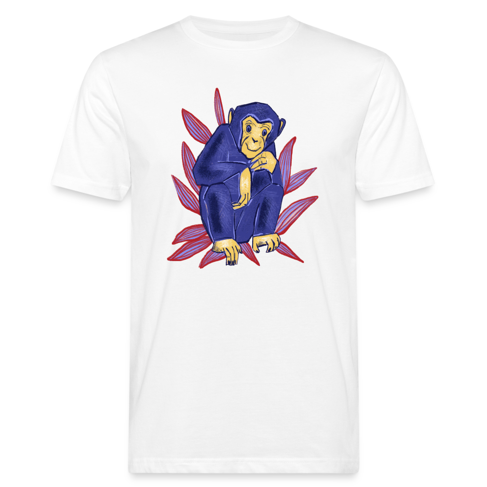 Männer Bio-T-Shirt - “Blauer Affe” - weiß