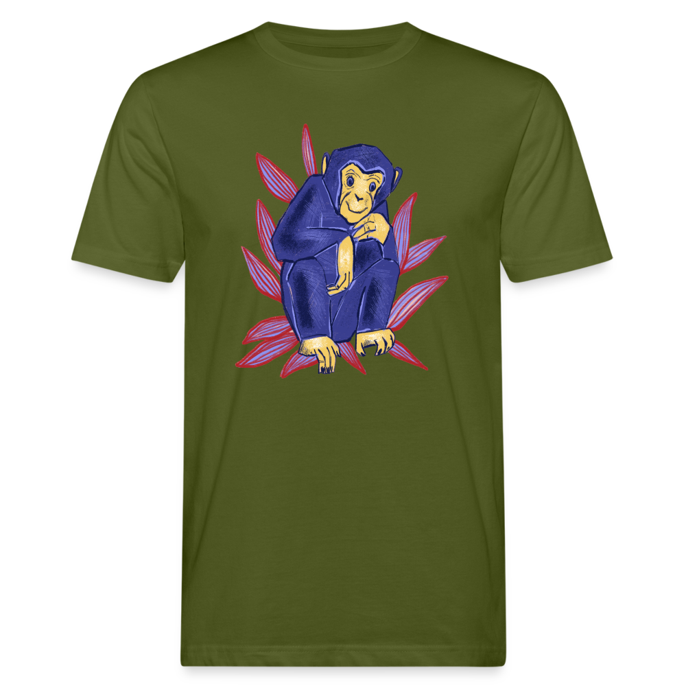 Männer Bio-T-Shirt - “Blauer Affe” - Moosgrün