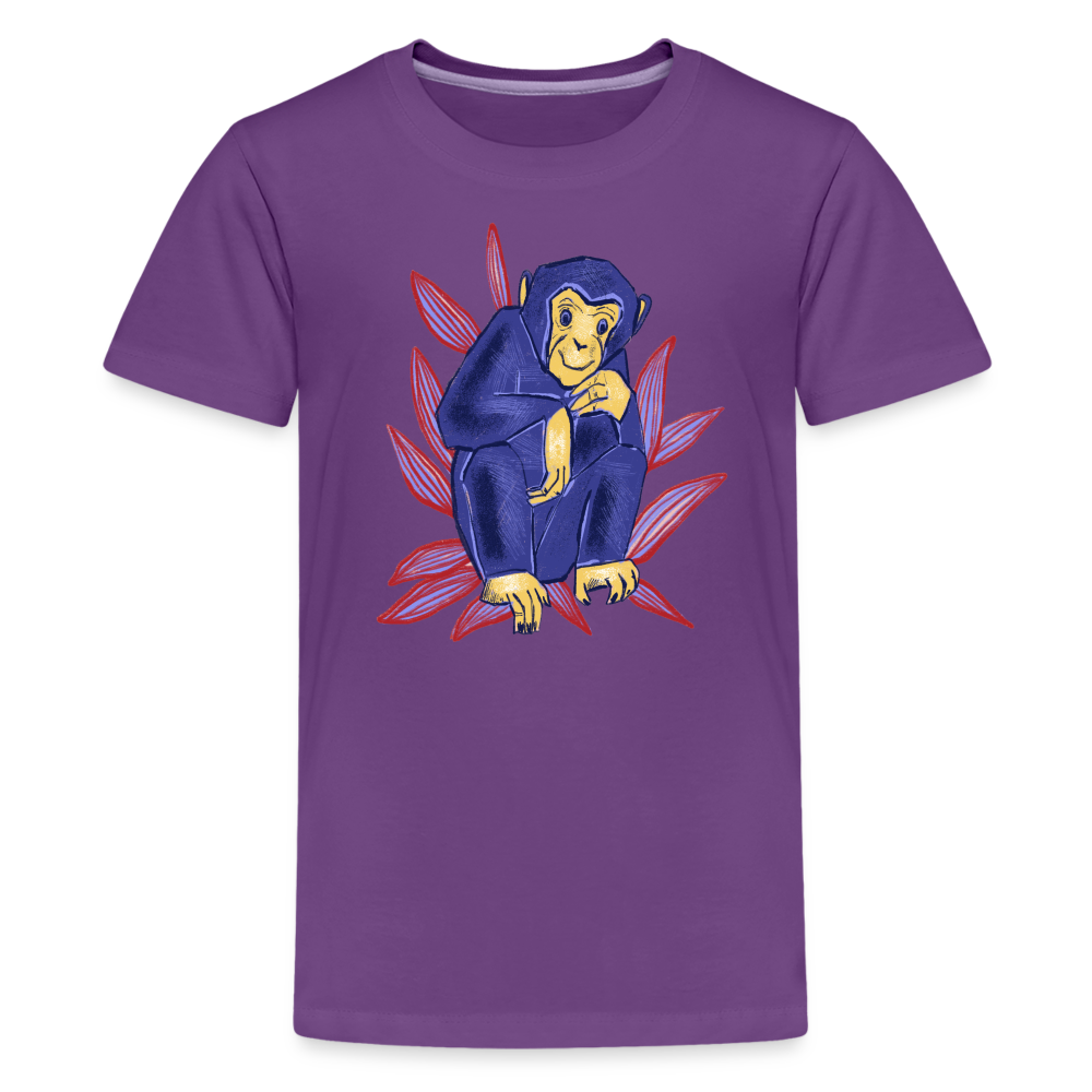 Teenager Premium T-Shirt - “Blauer Affe” - Lila