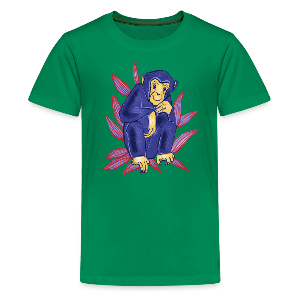 Teenager Premium T-Shirt - “Blauer Affe” - Kelly Green