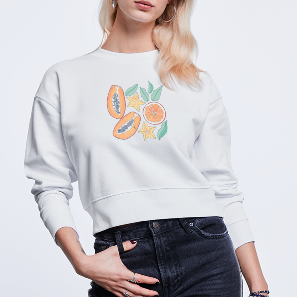 Stanley/Stella Frauen Bio Sweatshirt - “Tropische Früchte” - weiß