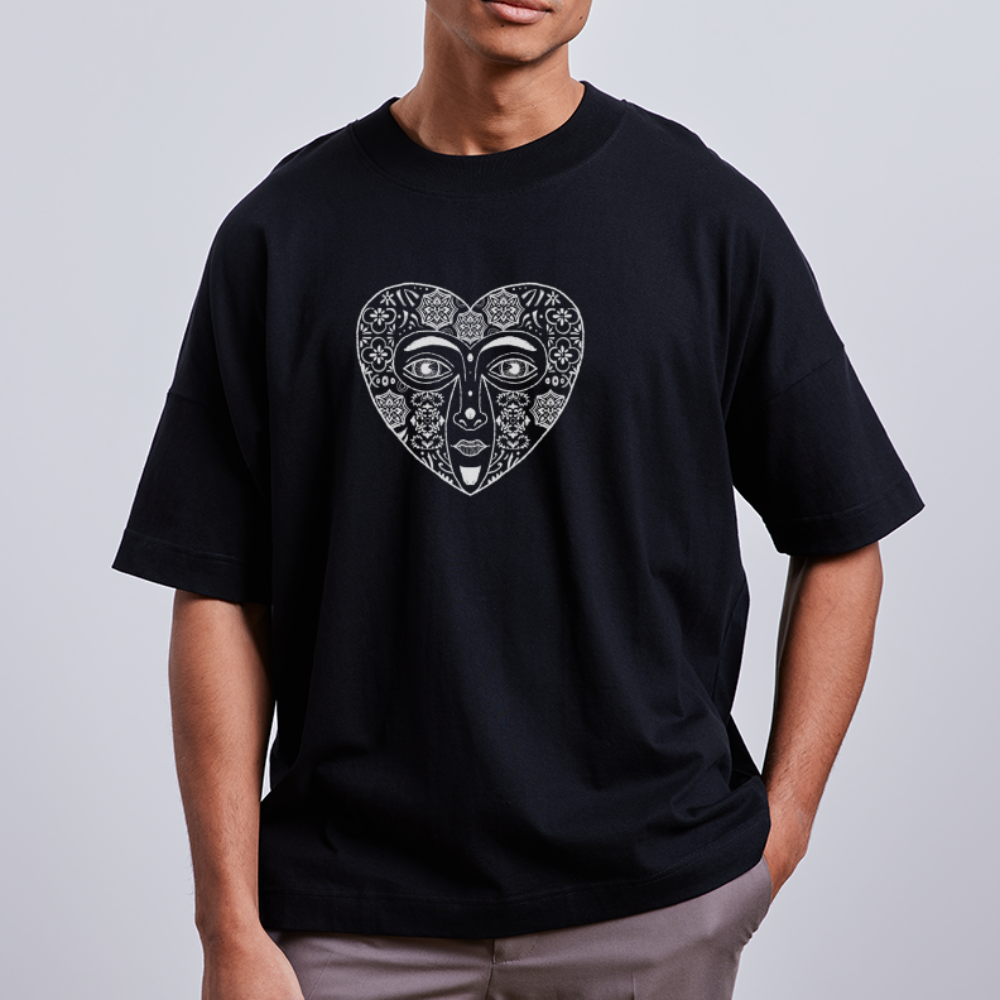 Stanley/Stella Unisex Oversize Bio-T-Shirt - “Azulejo Herz” - Schwarz