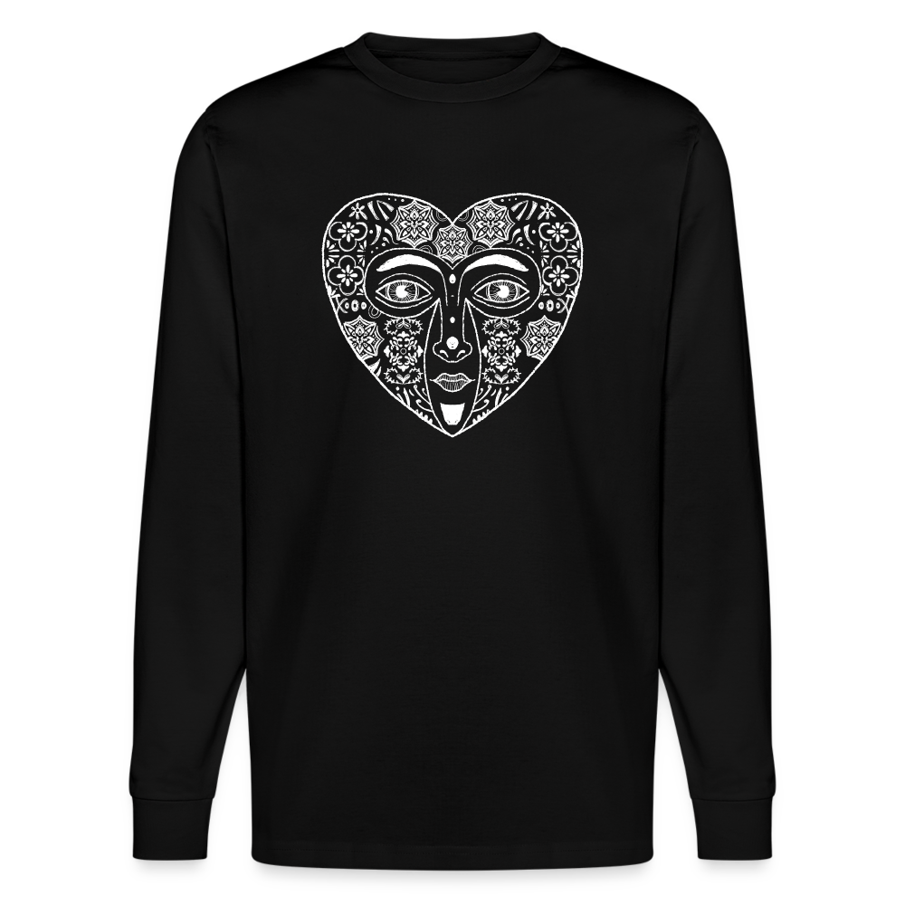 Stanley/Stella Unisex Bio-Langarmshirt - “Azulejo Herz” - Schwarz