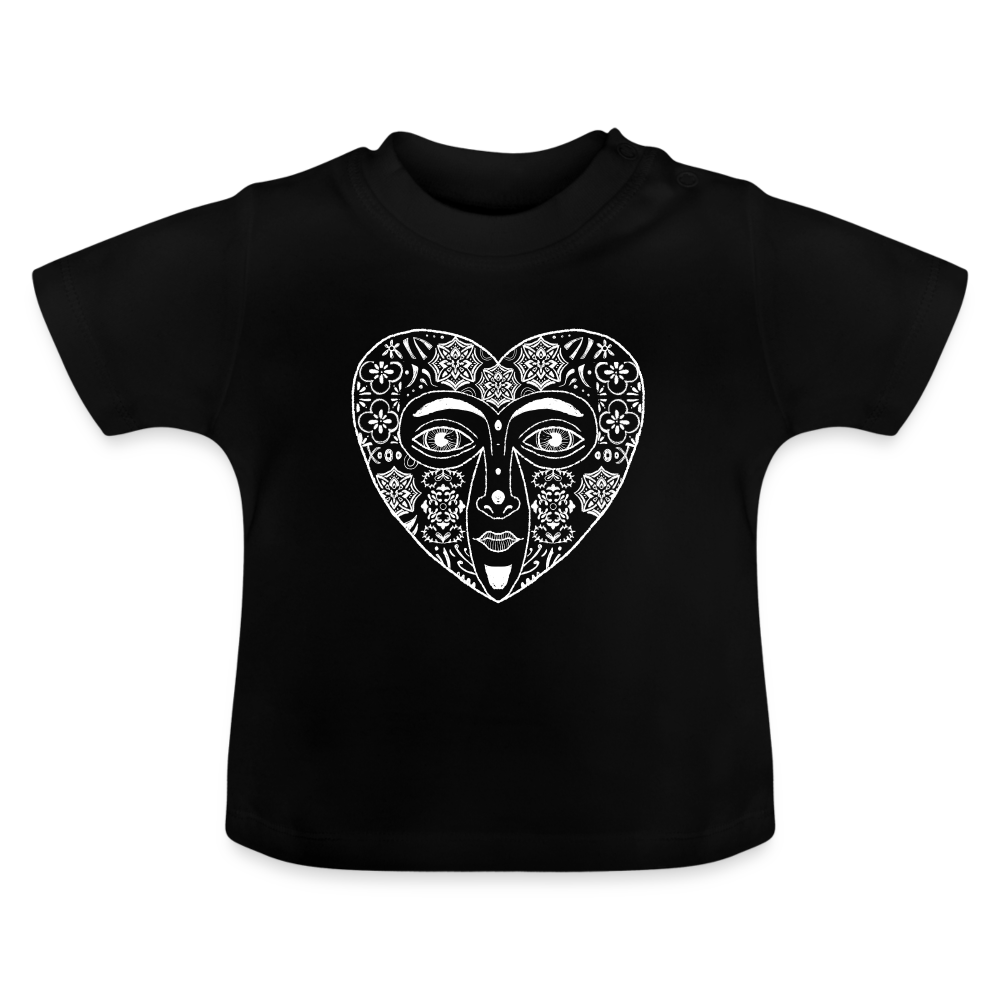 Baby T-Shirt - “Azulejo Herz” - Schwarz