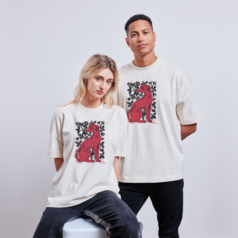 Stanley/Stella Unisex Oversize Bio-T-Shirt - “Medieval Dog” - Naturweiß