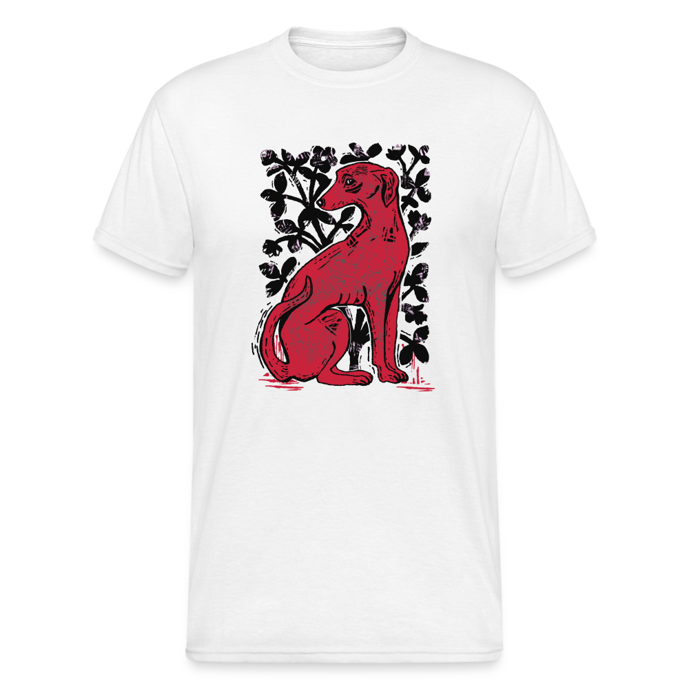 Männer Gildan Heavy T-Shirt - “Medieval Dog” - weiß