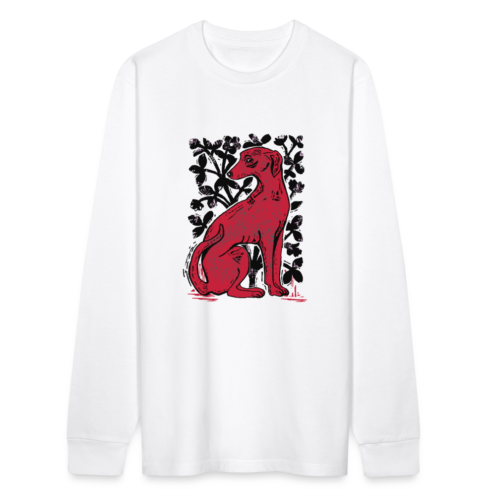 Stanley/Stella Unisex Bio-Langarmshirt - “Medieval Dog” - weiß