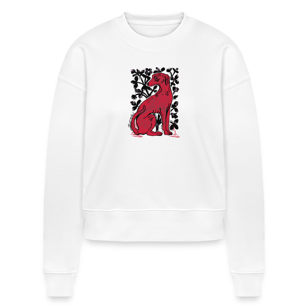 Stanley/Stella Frauen Bio Sweatshirt - “Medieval Dog” - weiß