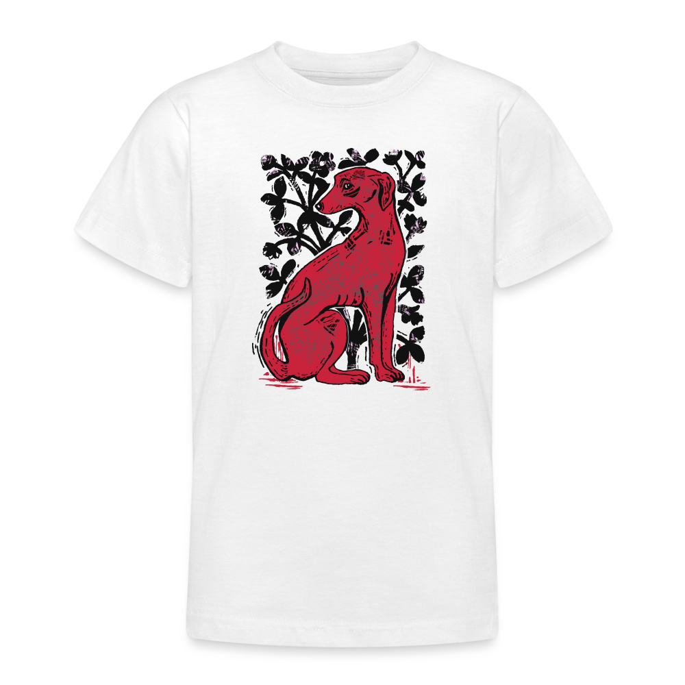 Teenager T-Shirt - “Medieval Dog” - weiß