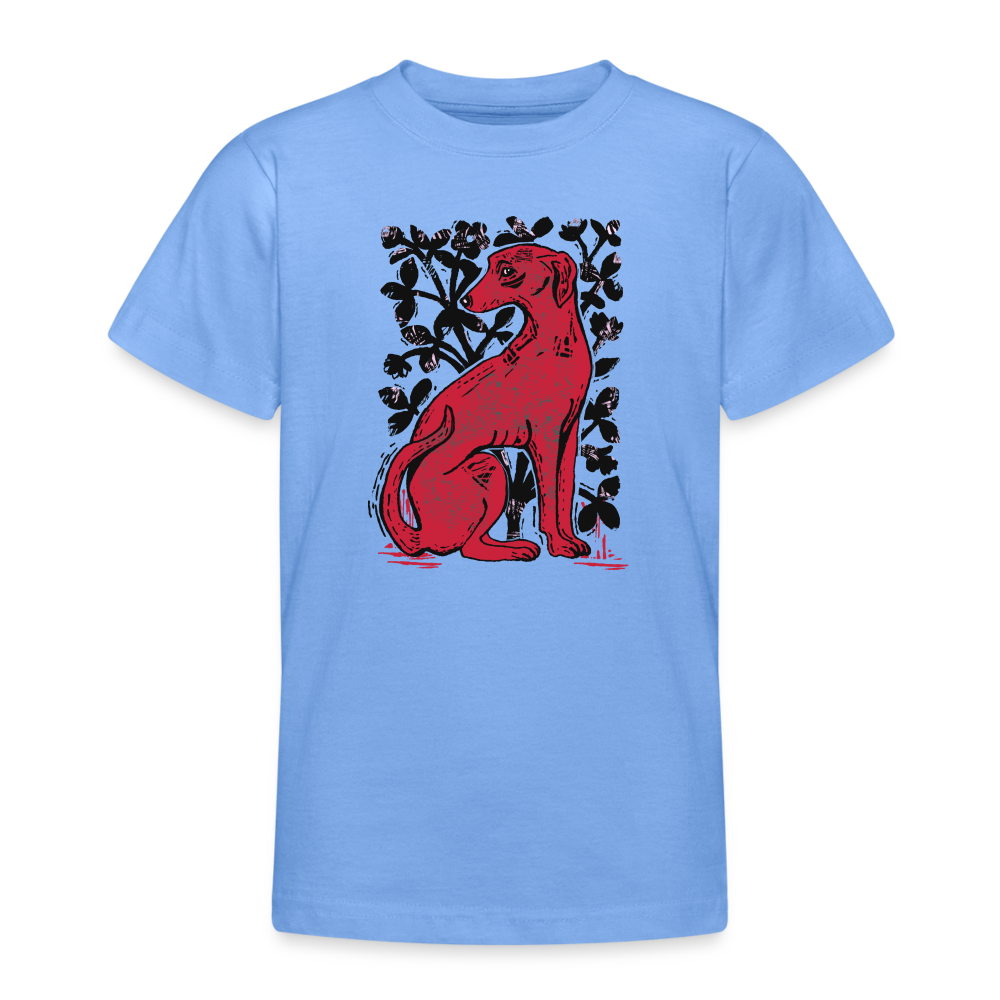 Teenager T-Shirt - “Medieval Dog” - Himmelblau
