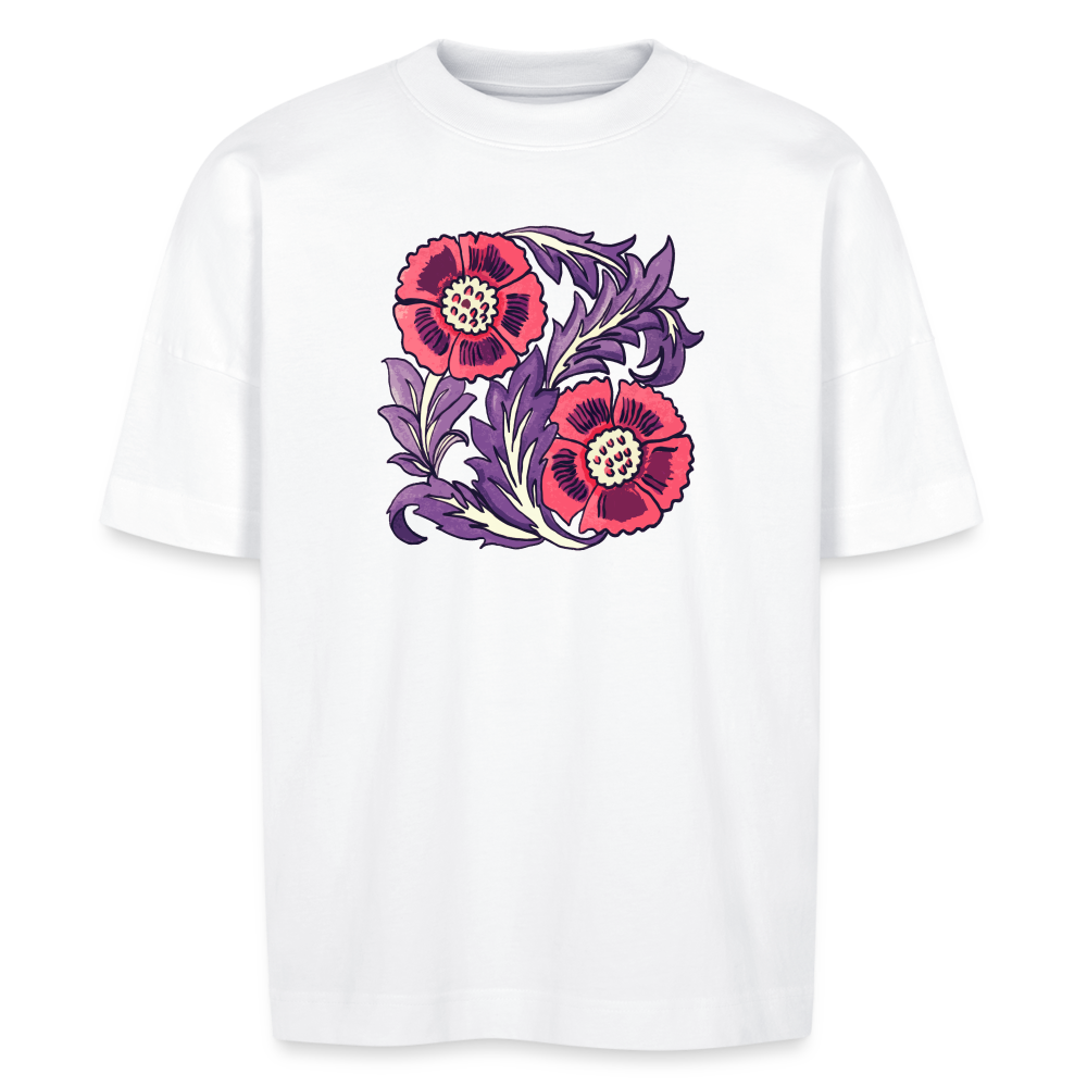 Stanley/Stella Unisex Oversize Bio-T-Shirt - “Vintage Poppy“ - weiß