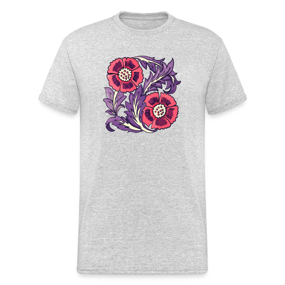 Männer Gildan Heavy T-Shirt - “Vintage Poppy“ - Grau meliert