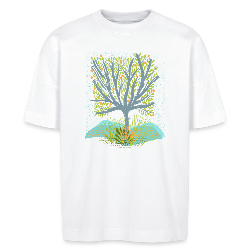 Stanley/Stella Unisex Oversize Bio-T-Shirt - “Frühlingswiese” - weiß