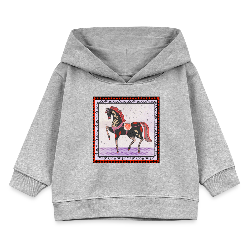 Stanley/Stella Bio Hoodie - "Rotes Pferd" - Grau meliert