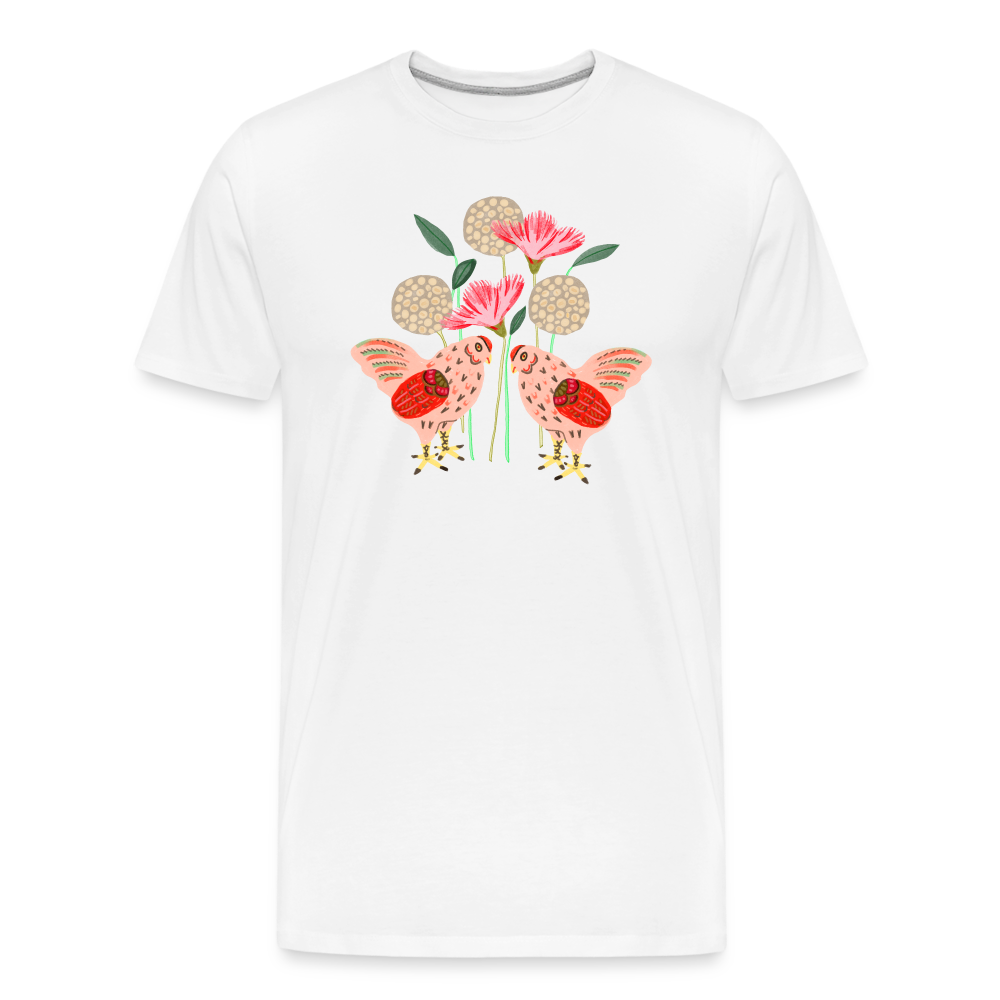 Männer Premium Bio T-Shirt- “Kleiner Garten” - weiß