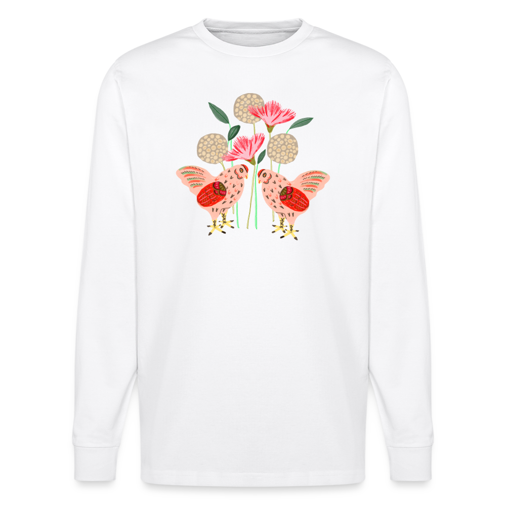 Stanley/Stella Unisex Bio-Langarmshirt - “Kleiner Garten” - weiß