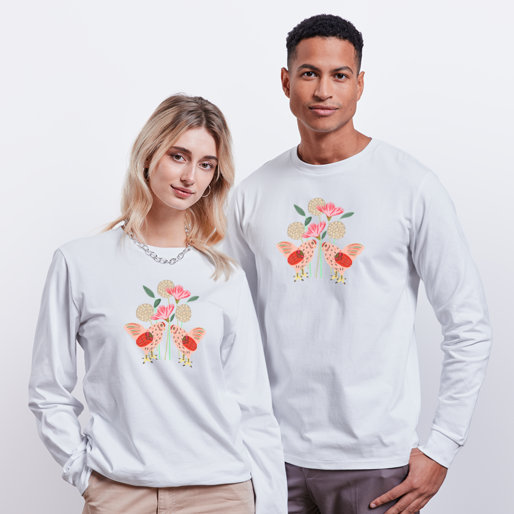 Stanley/Stella Unisex Bio-Langarmshirt - “Kleiner Garten” - weiß