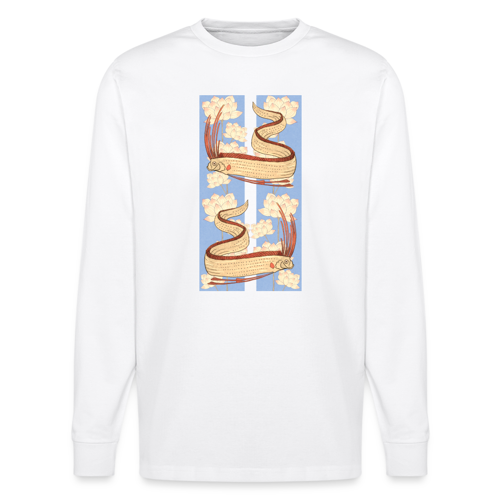 Stanley/Stella Unisex Bio-Langarmshirt - “Riemenfische” - weiß