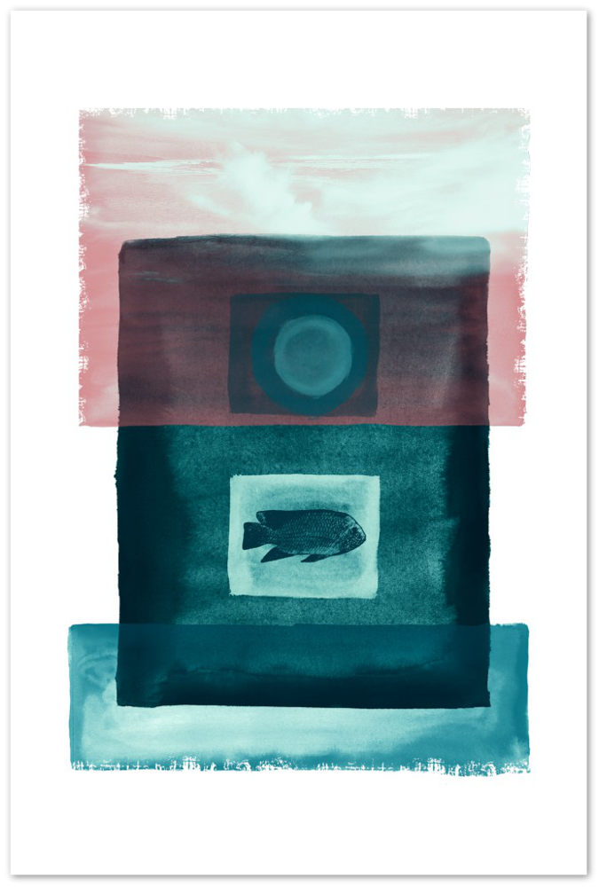 Das Meer - Premium Matt Papier Poster - Hinter dem Mond
