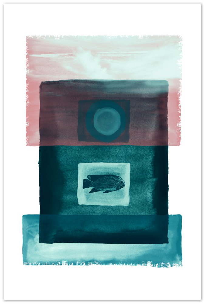 Das Meer - Premium Matt Papier Poster - Hinter dem Mond