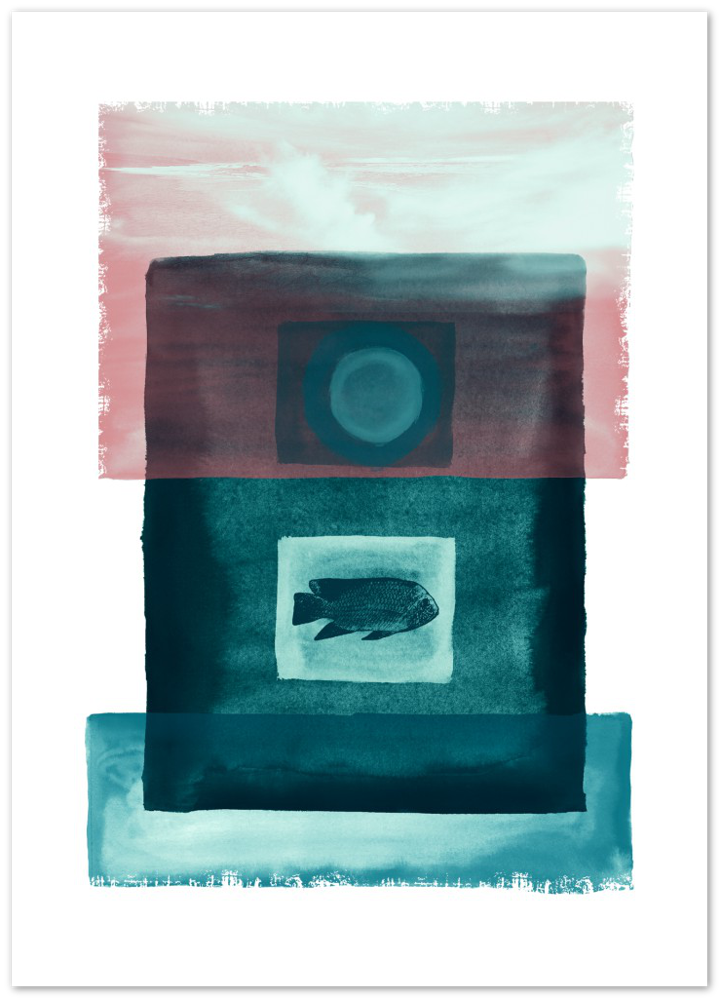 Das Meer - Premium Matt Papier Poster - Hinter dem Mond