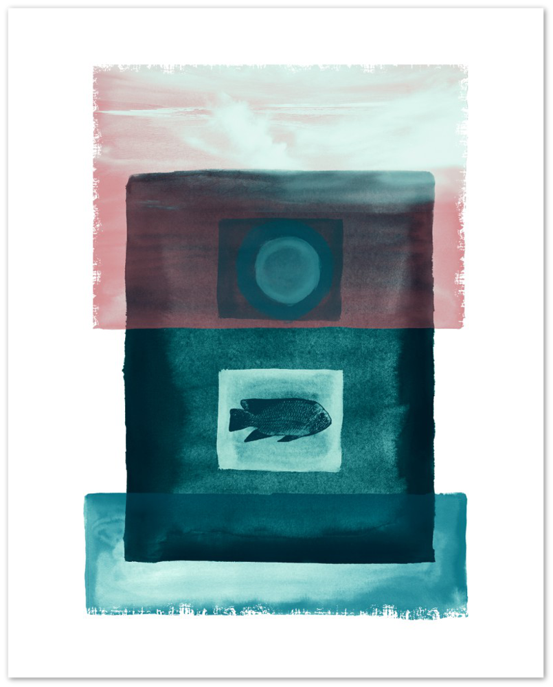 Das Meer - Premium Matt Papier Poster - Hinter dem Mond
