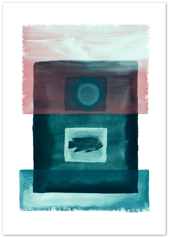 Das Meer - Premium Matt Papier Poster - Hinter dem Mond