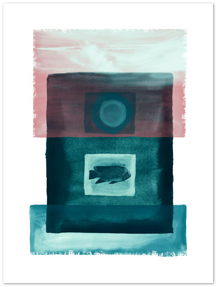 Das Meer - Premium Matt Papier Poster - Hinter dem Mond