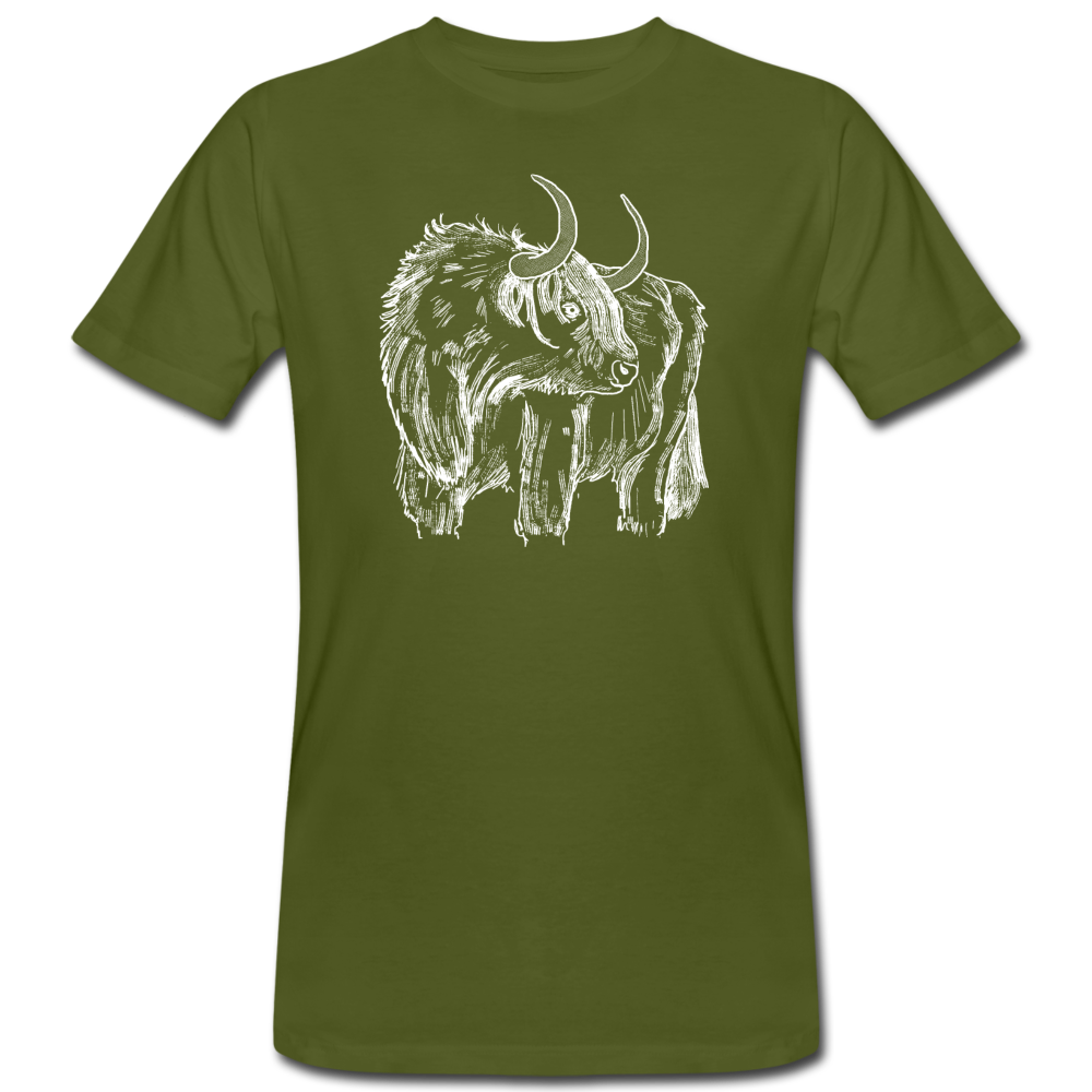 Highland Rind - Männer Bio-T-Shirt - Hinter dem Mond
