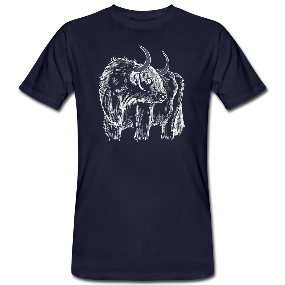 Highland Rind - Männer Bio-T-Shirt - Hinter dem Mond