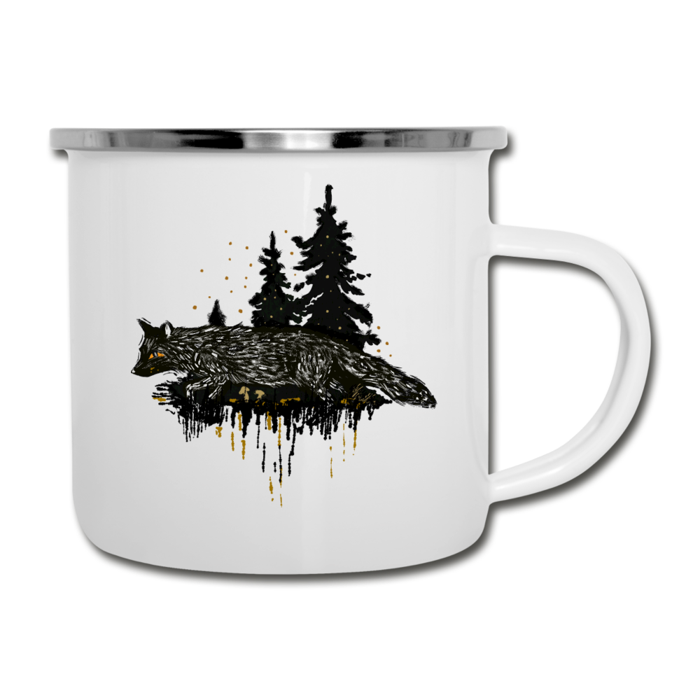 Fuchs im Dunkeln - Emaille-Tasse - Hinter dem Mond