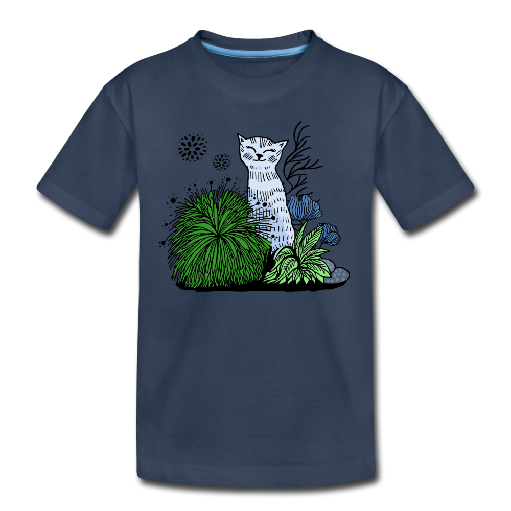 Katze im Gras - Teenager Premium Bio T-Shirt - Hinter dem Mond - Hinter dem Mond