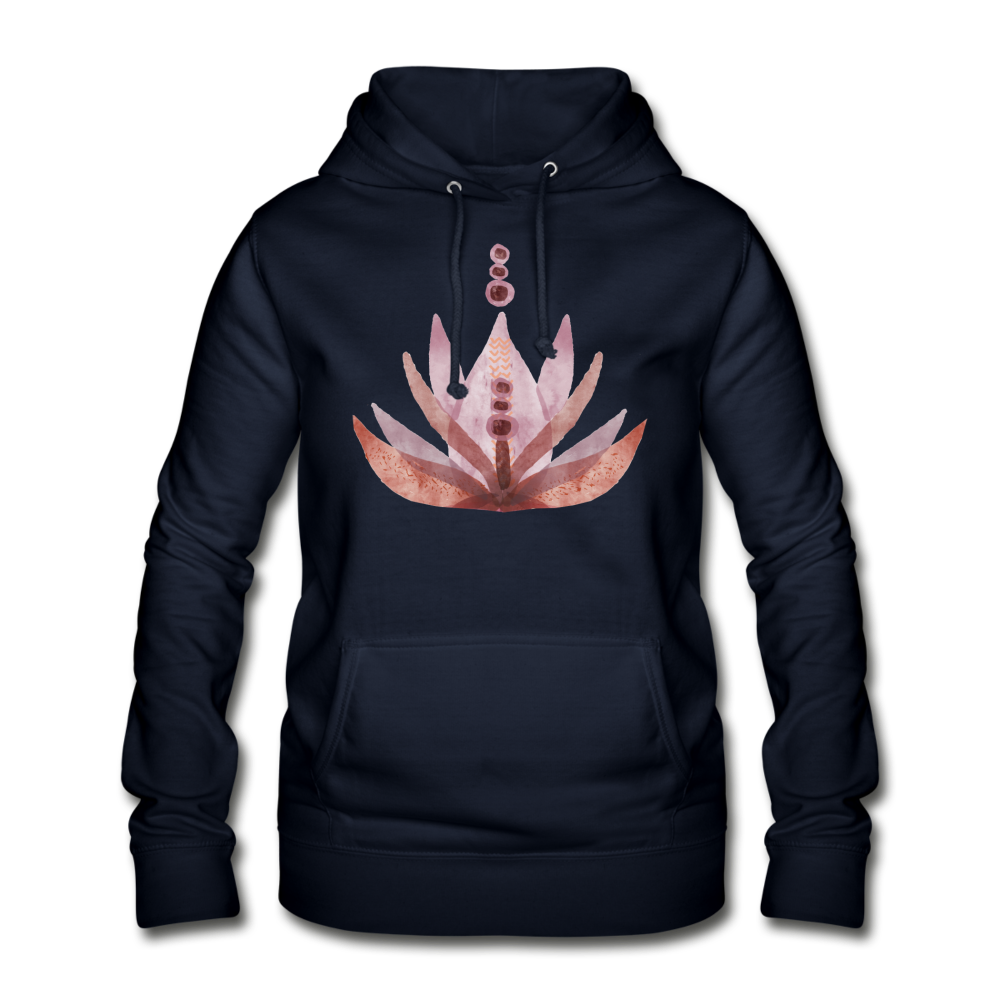 Frauen Hoodie "Rosaroter Lotus" - Hinter dem Mond